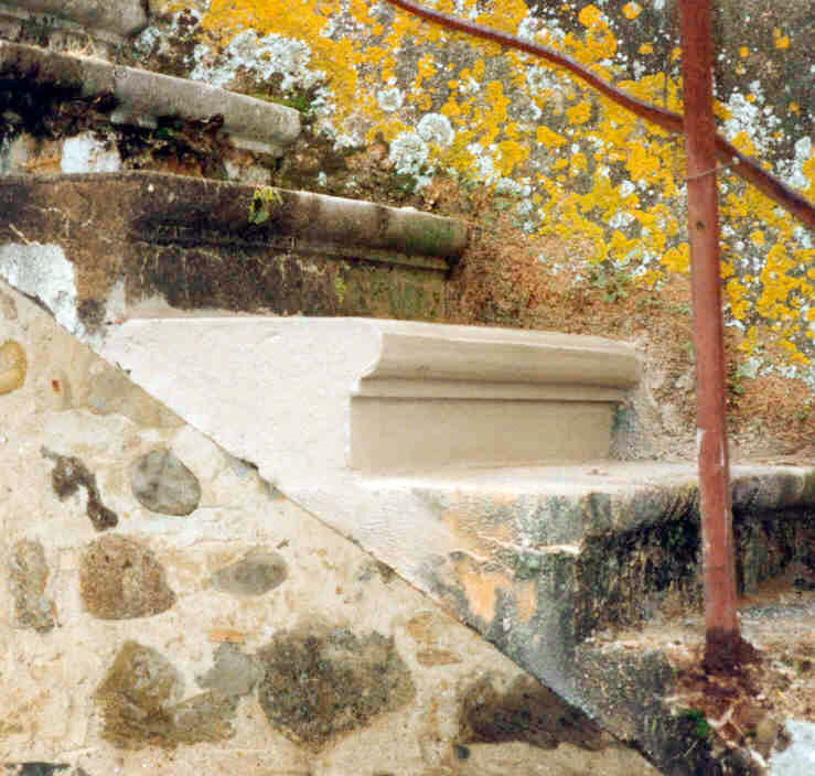 Step repair cast in Roman Cement